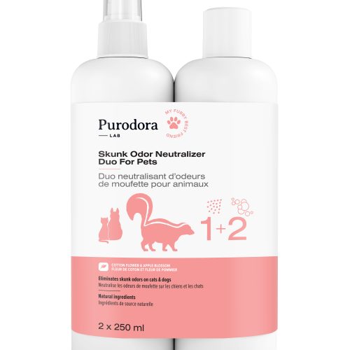 PURODORA - Duo neutralisant d'odeurs de moufette pour animaux