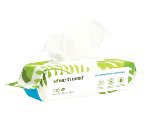 EARTH RATED - lingettes humides compostables