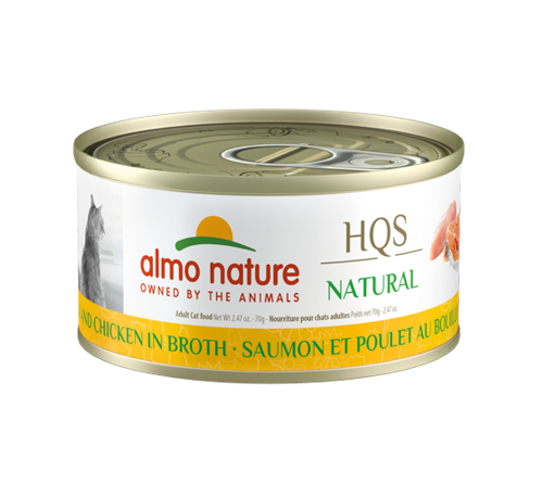 ALMO NATURE NATURAL - Saumon & poulet en bouillon pour chat