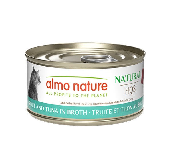 ALMO NATURE NATURAL - Truite & thon en bouillon pour chat