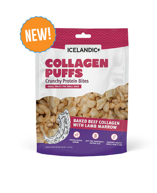 ICELANDIC+ – Gâteries puffs au collagène de boeuf et agneau pour chien