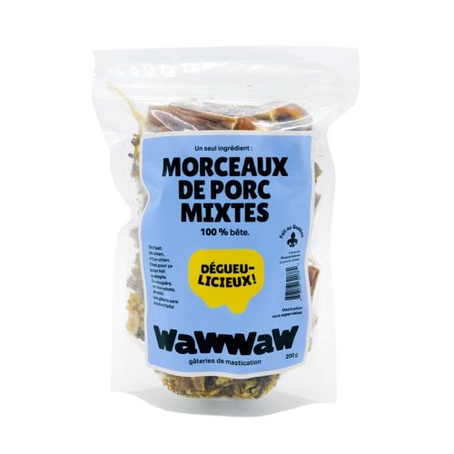 WAWWAW - Sac de morceaux de porc mixte pour chien