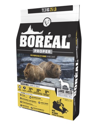 Un sac de croquette pour chien BOREAL.