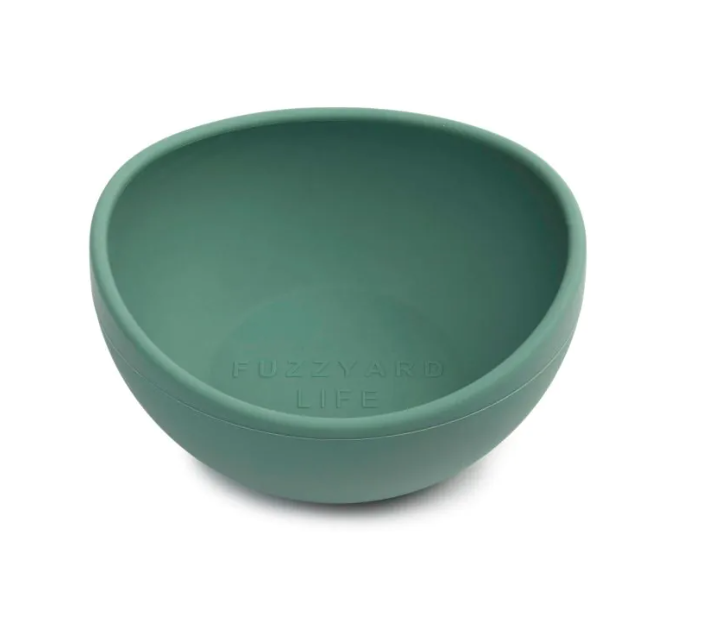 FUZZYARD – Bol en silicone rond vert pour chien