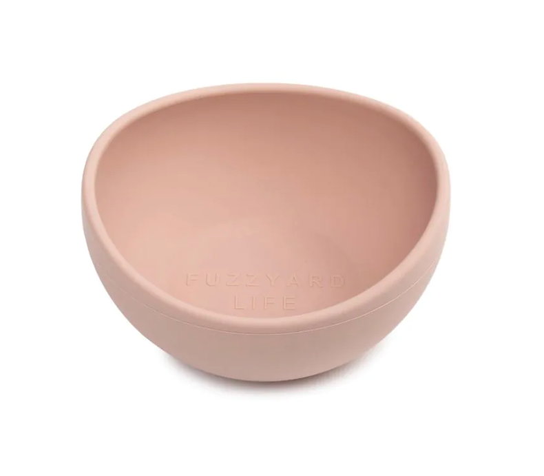FUZZYARD – Bol en silicone rond rose pour chien