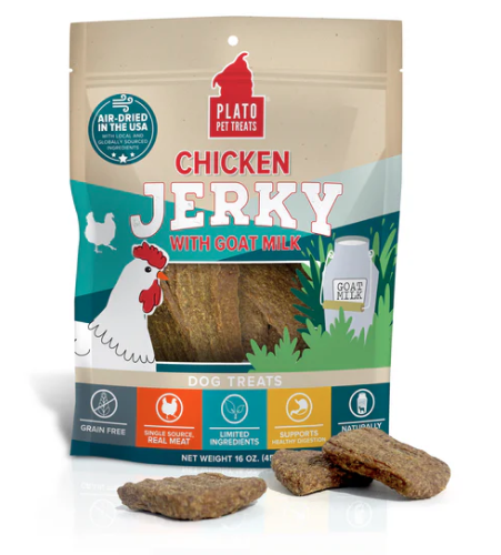 PLATO - Sac de jerky Poulet et lait de chèvre pour chien