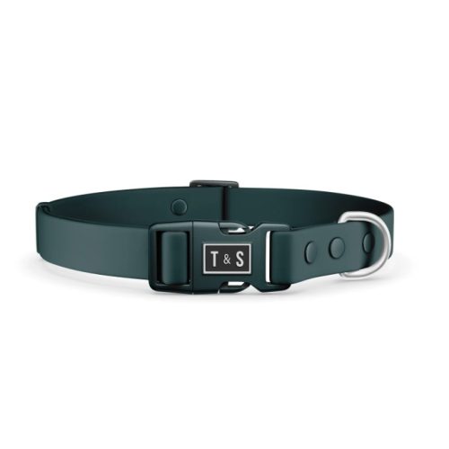 Tella&Stella - Collier imperméable vert forêt pour chien