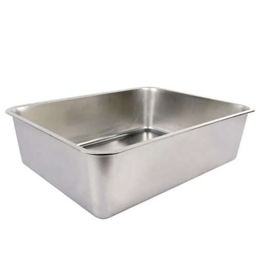 ALL FOR PAWS - Bac à litière en acier inoxidable pour chat