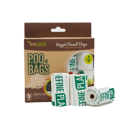 DEFINE PLANET - Sac à crottes compostables 8 rouleaux