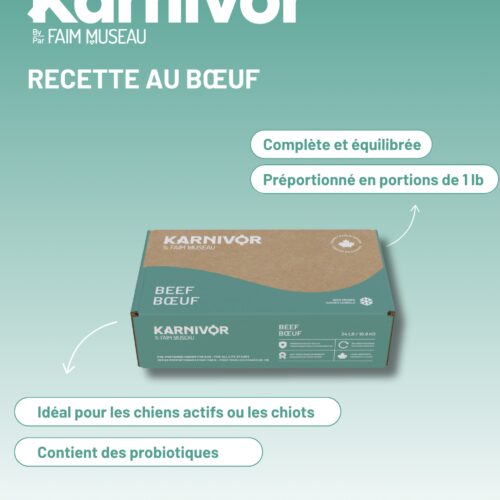 KARNIVOR - Nourriture crue boeuf pour chien