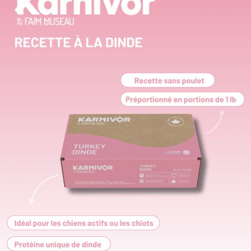 KARNIVOR - Nourriture crue Dinde pour chien