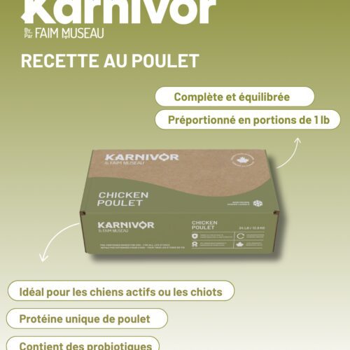 KARNIVOR - Nourriture crue Poulet pour chien