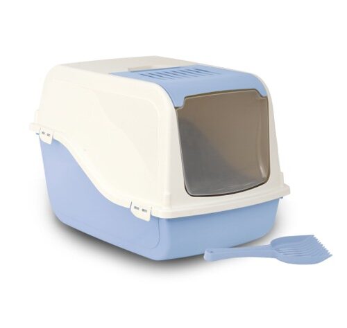 BERGAMO - Bac à litière Ariel bleu azur pour chat