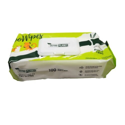 DEFINE PLANET - Lingettes nettoyantes de bamboo pour chien et chat