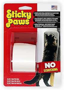 STICKY PAWS - Rouleau adhésif de protection de meubles contre les griffes de chat