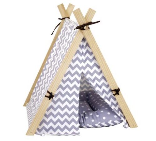 BUD'Z - tente chevron et gris pour chien et chat