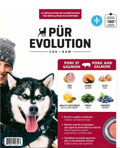 PUR EVOLUTION Nourriture crue - Porc et saumon pour chien