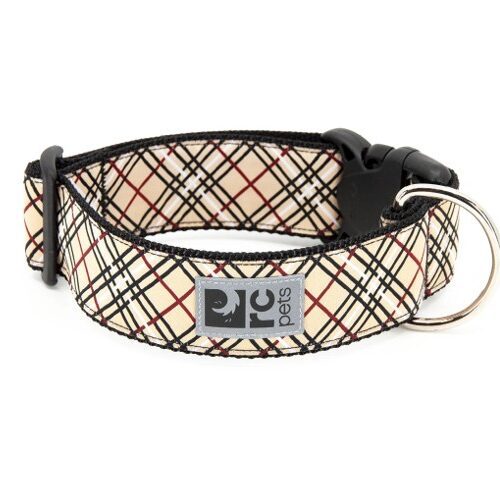 RC PETS – Collier large Tan Tartan pour chien