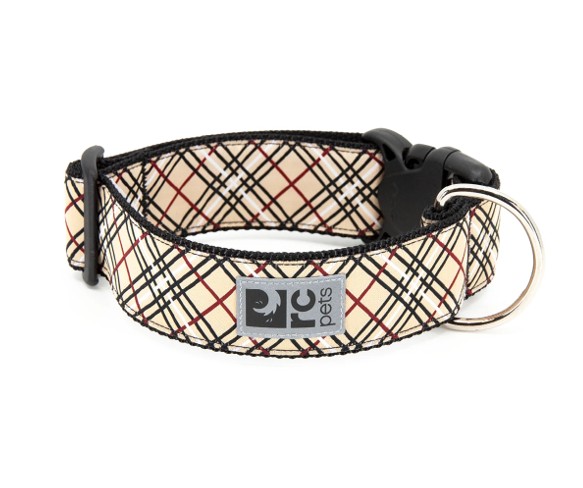 RC PETS – Collier large Tan Tartan pour chien