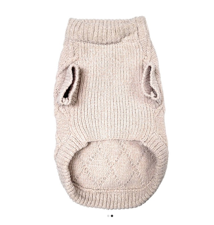DOGGIE-Q - Chandail beige rosé pour chien – Image 2